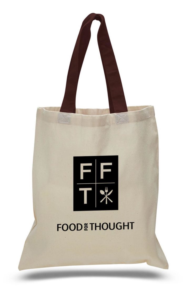 Economical Tote Bag with Natural Body and Colored Handles