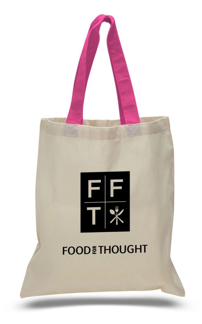 Economical Tote Bag with Natural Body and Colored Handles